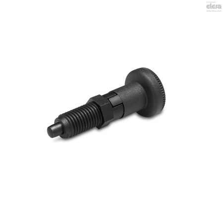 ELESA Black-oxide steel plunger, without locking nut, PMT.101-5-3/8-24-A PMT.101-A (inch sizes)